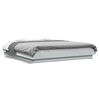 estructura de cama con led madera ingenieria blanco 160x200 cm vidaxl
