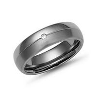 anillo exclusivo titanio matebrillante  diamante