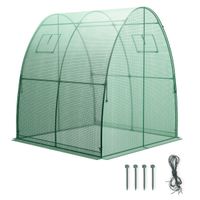 costway invernadero portatil para exteriores con 2 puertas de cremallera 2 ventanas de enrollable y bolsas laterales 181 x 181 x 200 cm