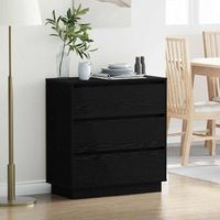 mesita de noche - mueble para dormitorio - madera de ingenieria - roble negro 71x345x75cm