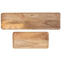 set de 2 bandejas de madera de mango