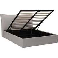 cama doble con almacenaje megeve 160 x 200 cm - gris