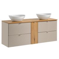 mueble doble lavabo 140cm 4 cajones paneles de melamina y de mdf