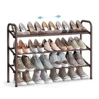 zapatero extensible de metal ajustable estante zapatos para pasillo bronce  3 niveles 23 x 58 x 58 cm