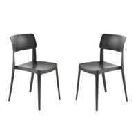 juego de 4 sillas de polipropileno gris cm 50x51 81h