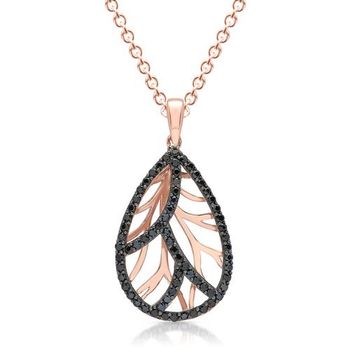 Cadena de plata 925 bañada en oro rosa con colgante