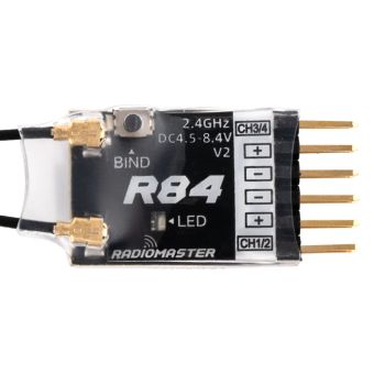 Receptor RC Radiomaster R84 V2 de 4CH compatible con PWM para Frsky D8 D16 SFHSS, transmisor Radiomaster TX12 T16S