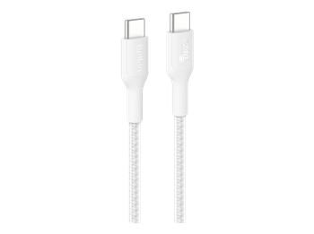 Cable USB - Belkin BoostCharge Pro trenzado USB-C a de 240 W, 2 m, Universal, Blanco