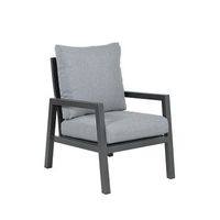 sillon para jardin con cojin aluminio color antracita sillon655x83x89