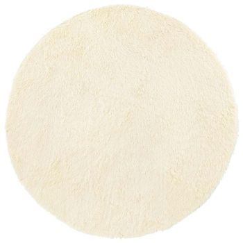 Alfombra Peluda De Pelo Largo Navarra Crema 240x240cm Poliéster Vidaxl