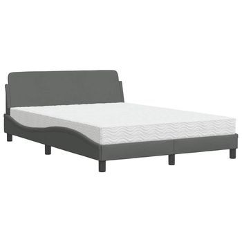Cama Matrimonial | Cama Para Adulto | Cama Con Colchón Dover Tela Gris Oscuro 120x200 Cm