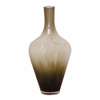Gerimport Jarrón de Cristal Ancho Ámbar 50 X 25 Cm - Elegante Diseño - Alta Calidad