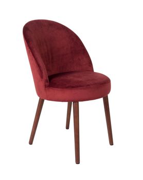 Silla de comedor de terciopelo rojo