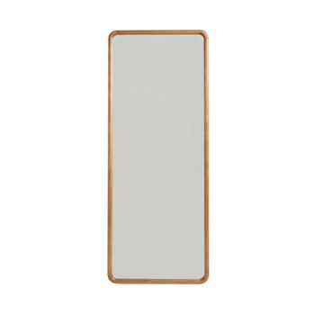 Espejo pared marco madera redondeado 160x60x3cm marron oscuro