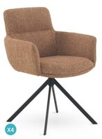 pack 4 sillones tapizados tweed terracota moteado
