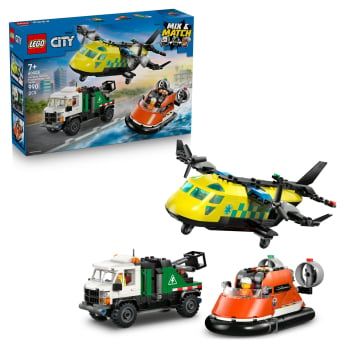 LEGO City Remix: Avión, Camión Técnico y Aerodeslizador, Juguete de construcción +7 años - 60505