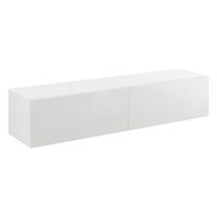 armario de pared evaton - mueble de tv de pared - 140 x 33 x 30 cm - mesa de centro flotante - consola de pared - blanco alto brillo encasa