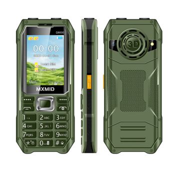 MXMID Q6000 Mini 2G GSM de 2.4 pulgadas Doble SIM 1800mAh FM Botones grandes Duales Linternas LED Tipo-C Teléfono móvil