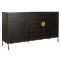 buffet acacia metal 160x40x90 7309 marron oscuro
