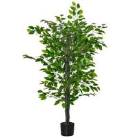 ficus artificial grande 135 cm con maceta de cemento verde