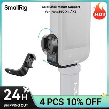 Soporte de Zapata Fría SmallRig para Insta360 X4 / X5 para Transmisor DJI Mic 3, Soporte Ajustable de Zapata Fría, Solo 19g, Aluminio