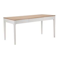 mesa de comedor rectangular de madera blanca y marron cm 180x90x80