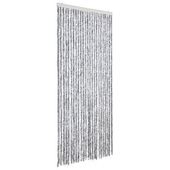 Cortina Antimoscas Chenilla Blanco Y Gris 100x200 Cm Vidaxl