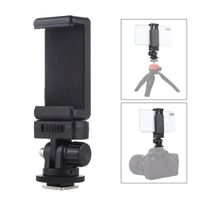puluz adaptador de montaje de tripode de zapata fria con rosca de tornillo de 14 de pulgada con soporte de abrazadera para telefono para camaras dslr