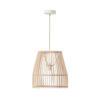 lampara techo mimbre natural beige estructura metal