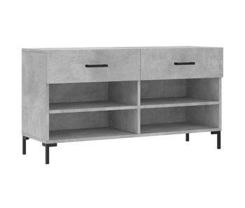 Vidaxl banco zapatero madera de ingeniería gris hormigón 102x35x55 cm