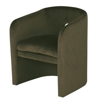 Silla de comedor de terciopelo verde caqui