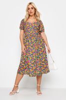 limited collection vestido flores naranjas y rosas mujer curvy y tallas grandes limited collection