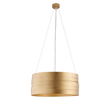 Mambo - Lámpara De Suspensión En Hierro Lacado Blanco Con Decoración. Oro Antiguo Y Cables De Acero Regulables 3 Luces 120 - Ø45 - Bl157-3-oro