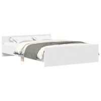 cama matrimonial  cama para adultos  estructura de cama con cabecero piecero blanco 150x200 cm