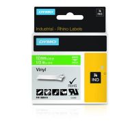 etiquetas de vinilo dymo rhino blanco sobre verde 12cm x 55m resistente uv agua quimicos