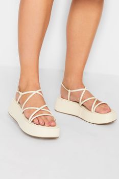 Limited Collection Sandalias Blancas De Tiras Con Plataforma