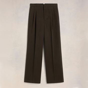 AMI Large Fit Cotton-Satin Trousers - FR 36/XS