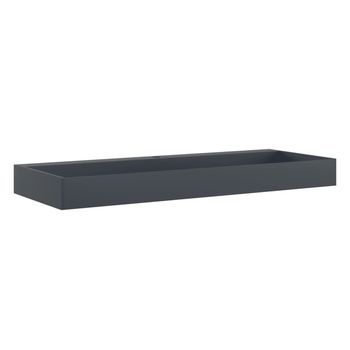 Lavabo De Fundición De Mineral/mármol Antracita 120x46x11 Cm Vidaxl