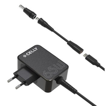 Celly TCTIPS65W Cargador para Portátil 65W Negro