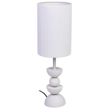 Lámpara De Mesa De Metal Blanco 18x18x56h Cm