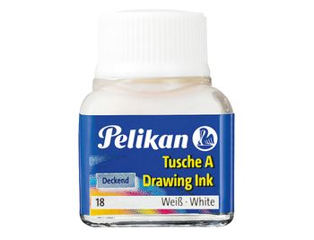 Pelikan 201673 - Tinta china, color blanco, bote de 10 ml