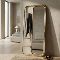 espejo de metal marron 775x33x151 cm