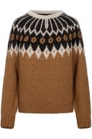 jersey de cuello redondo con motivo noruego camel nordic pattern