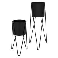 set de 2 soportes para flores de acero