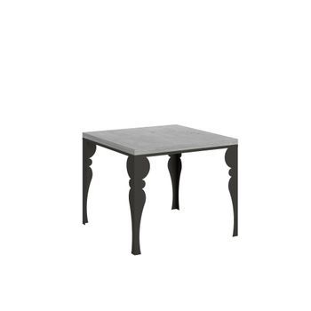 Mesa Tipo Libro 90x90/180 Cm Paxon Libra Cemento Estructura Antracita