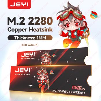 Disipador de calor de cobre ultrafino JEYI M.2 2280 400W/(m·K) con almohadillas térmicas Nano NVMe NGFF enfriador SSD de cobre puro para ordenador portátil de escritorio