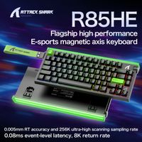 r85 attack shark r85he teclado magnetico con cable 0005mm rt 8k  hz 256k rgb teclado para juegos caja de luz de neon para juegos esports