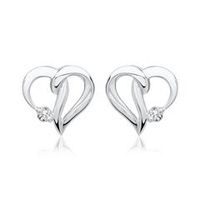pendientes 14 quilates oro blanco 2 diamantes 00146 ct