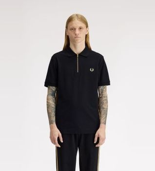 Fred Perry para hombre. M2443 Polo Stripe negro (L), Casual, Algodón, Manga corta