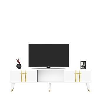 Mueble Tv Asel Blanco Oro